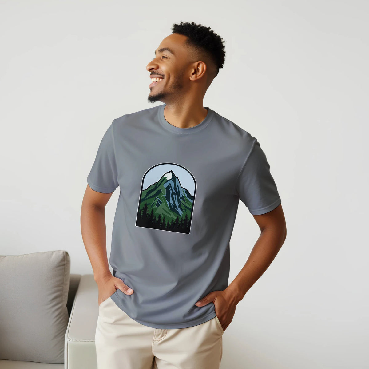 T-shirt Alpine Horizon Leafwisp - design epure paysage montagne alpine, vue 6
