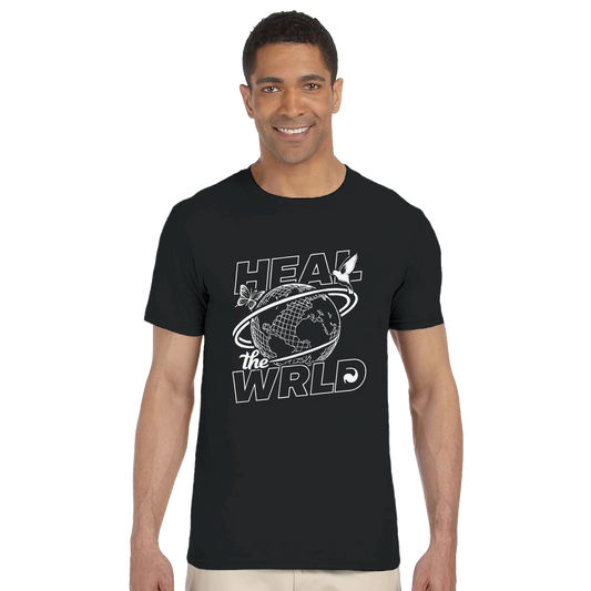 T-shirt Heal the World Leafwisp - message paix positivite monde, vue 2