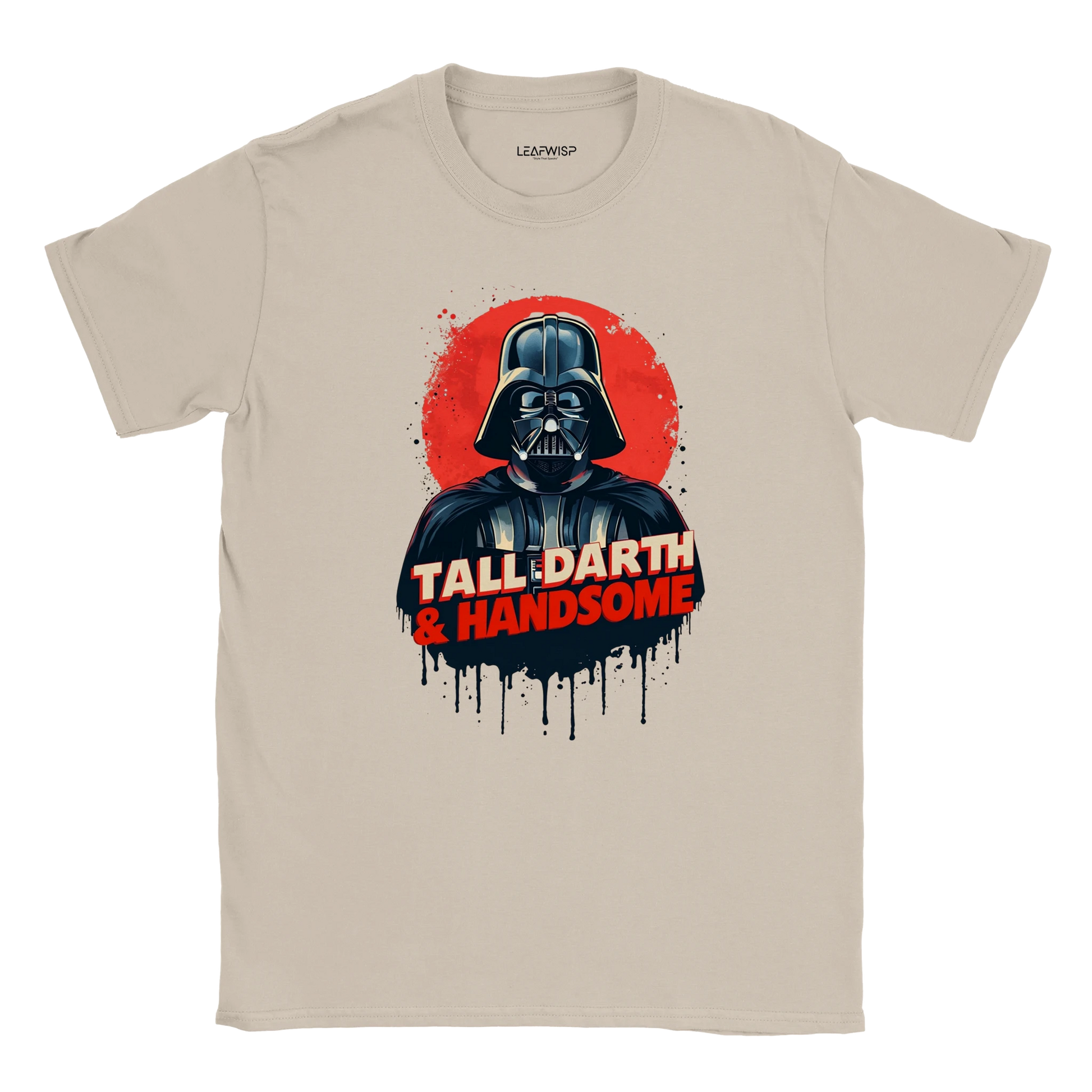 Tall Darth & Handsome T-shirt Leafwisp - illustration humoristique pop culture, coupe unisexe