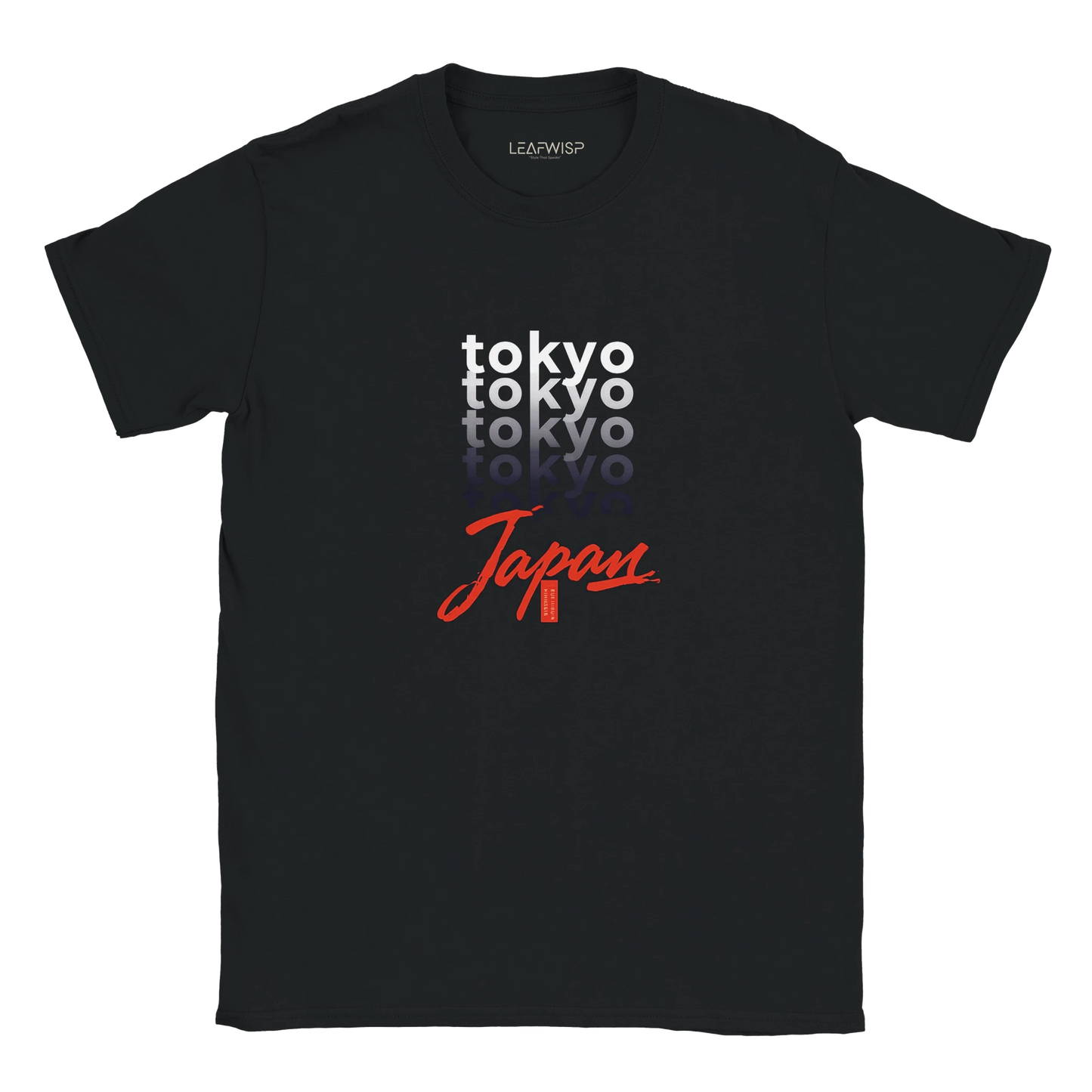 Tokyo NÉON DISTRICT T-shirt Leafwisp - design urbain néon Tokyo, coupe unisexe