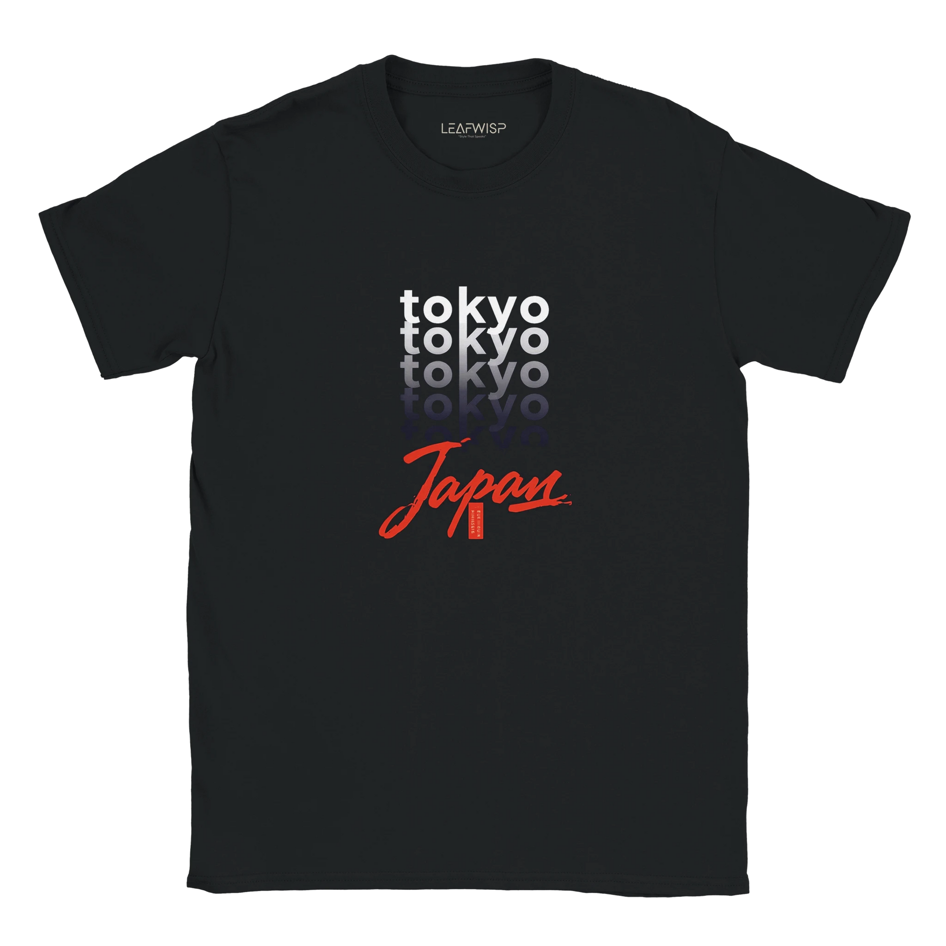 Tokyo NÉON DISTRICT T-shirt Leafwisp - design urbain néon Tokyo, coupe unisexe