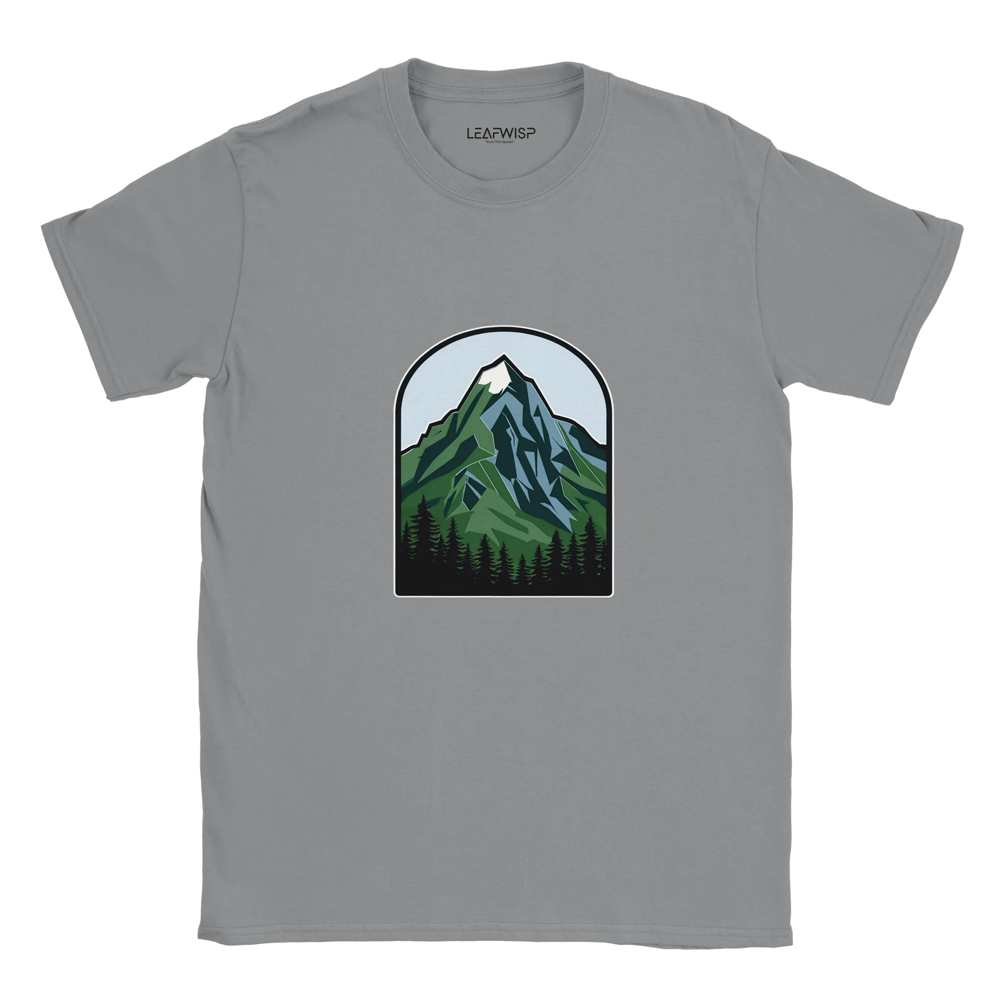 Alpine Horizon T-shirt Leafwisp - design épuré paysage de montagne, coupe unisexe
