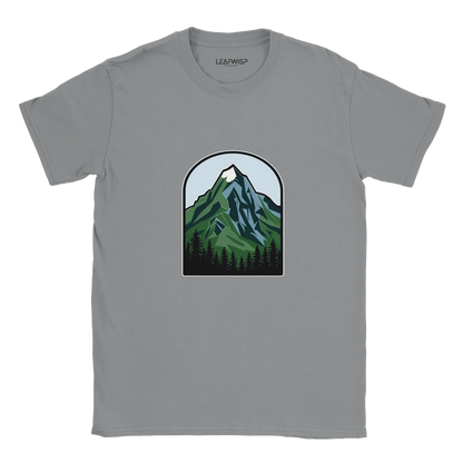 Alpine Horizon T-shirt Leafwisp - design épuré paysage de montagne, coupe unisexe