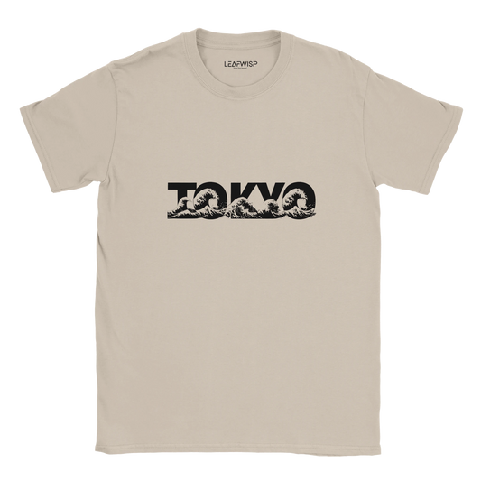 Tokyo Rising Wave T-shirt Leafwisp - design vague streetwear japonais, coupe unisexe