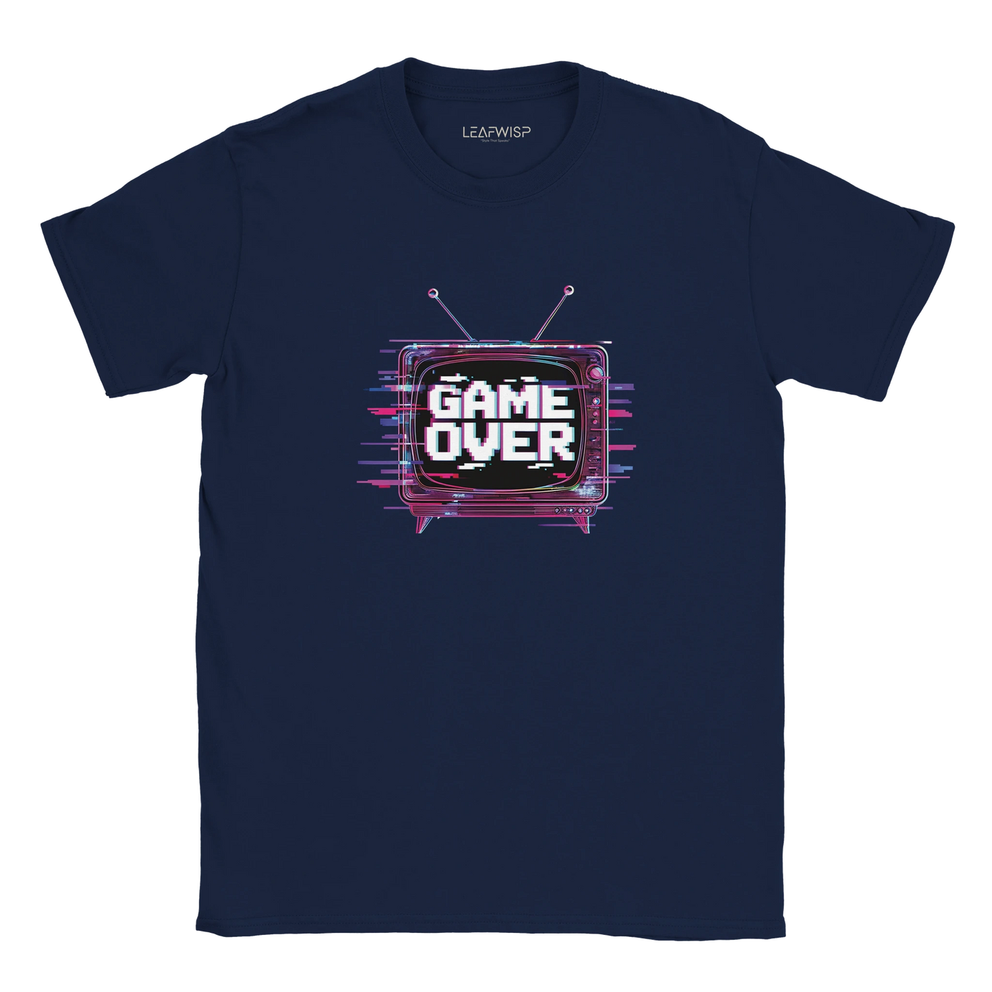 GAME OVER T-shirt Leafwisp - design gaming rétro glitch, coupe unisexe