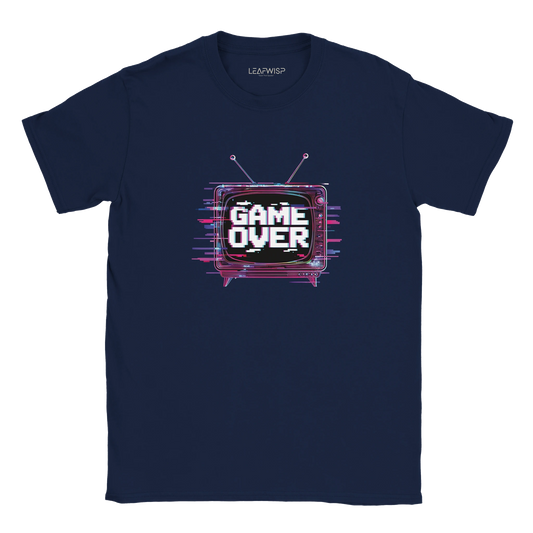 GAME OVER T-shirt Leafwisp - design gaming rétro glitch, coupe unisexe