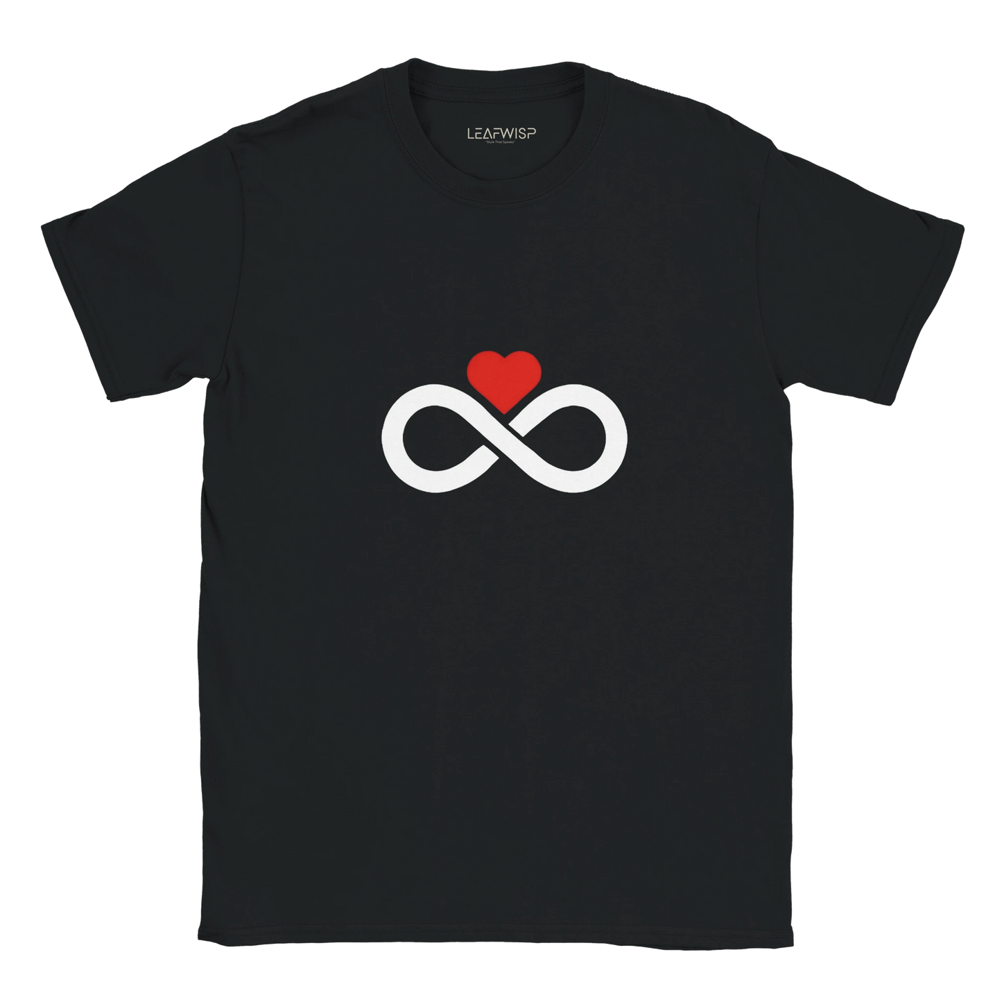Infinite Love T-shirt Leafwisp - symbole infini coeur amour, coupe unisexe