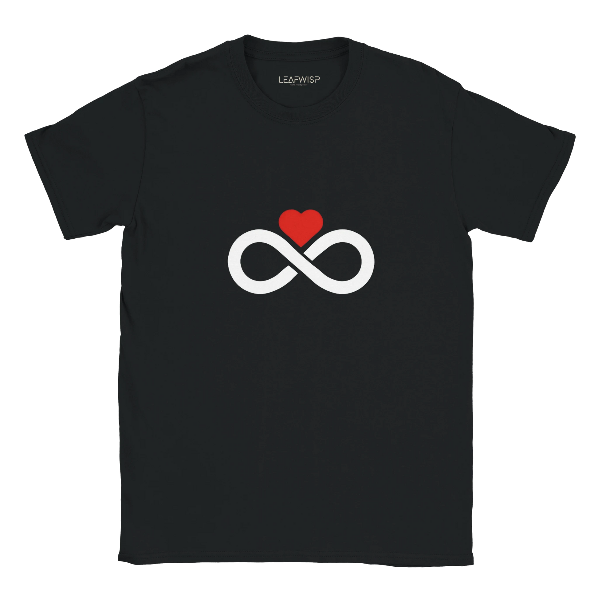Infinite Love T-shirt Leafwisp - symbole infini coeur amour, coupe unisexe