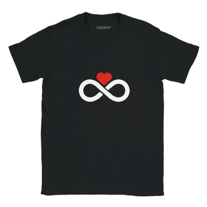 Infinite Love T-shirt Leafwisp - symbole infini coeur amour, coupe unisexe