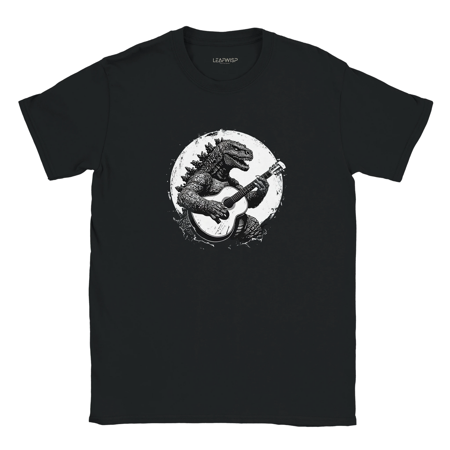 Rockzilla Guitar T-shirt Leafwisp - illustration guitare rock, coupe unisexe