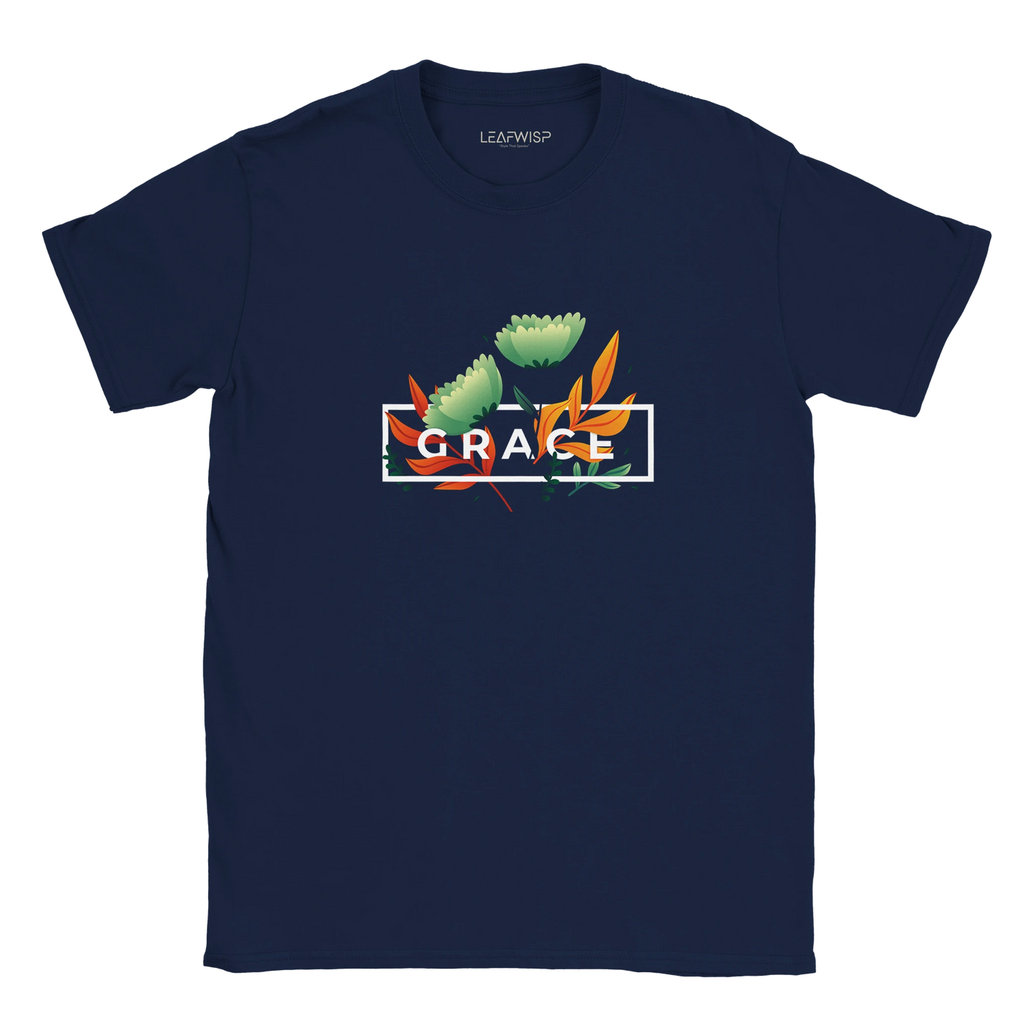 Grace in Bloom T-shirt Leafwisp - illustration fleurs élégante, coupe unisexe