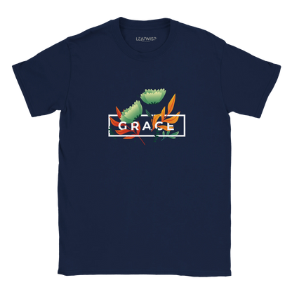 Grace in Bloom T-shirt Leafwisp - illustration fleurs élégante, coupe unisexe