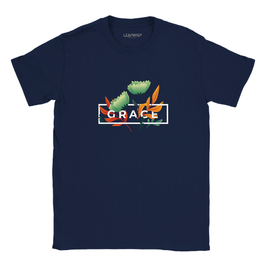 Grace in Bloom T-shirt Leafwisp - illustration fleurs élégante, coupe unisexe