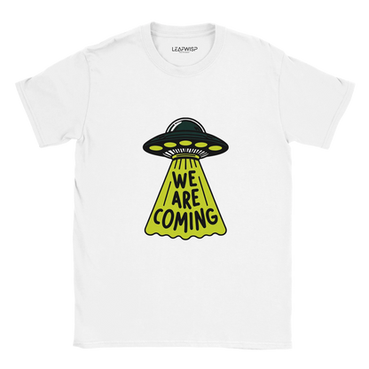 WE ARE COMING T-shirt Leafwisp - design sci-fi, coupe unisexe