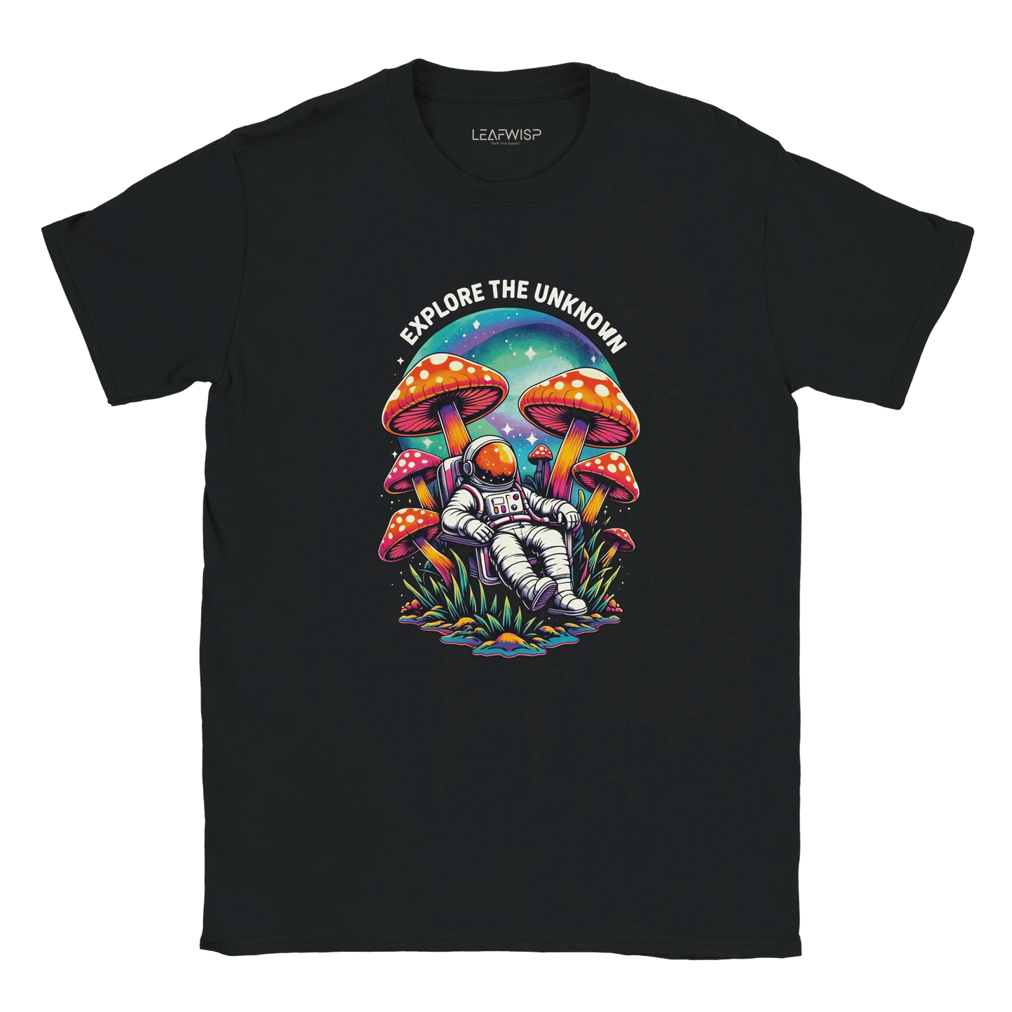 EXPLORE THE UNKNOWN T-shirt Leafwisp - illustration espace psychédélique, coupe unisexe