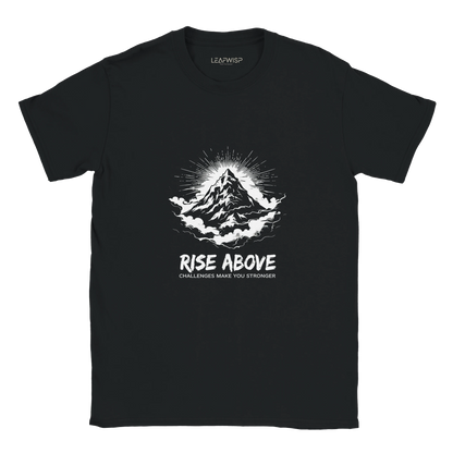 RISE ABOVE T-shirt Leafwisp - typographie motivation résilience, coupe unisexe