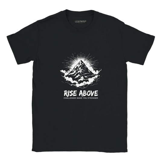 RISE ABOVE T-shirt Leafwisp - typographie motivation résilience, coupe unisexe