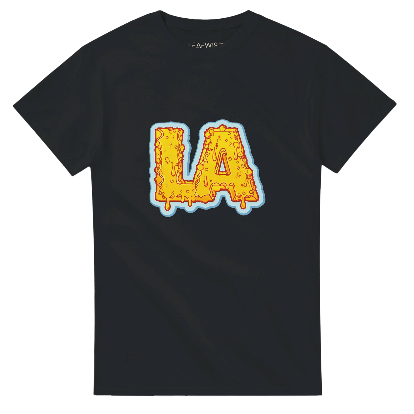 LA CHEESE DRIP T-shirt Leafwisp - lettrage fromage fondant humour, coupe unisexe