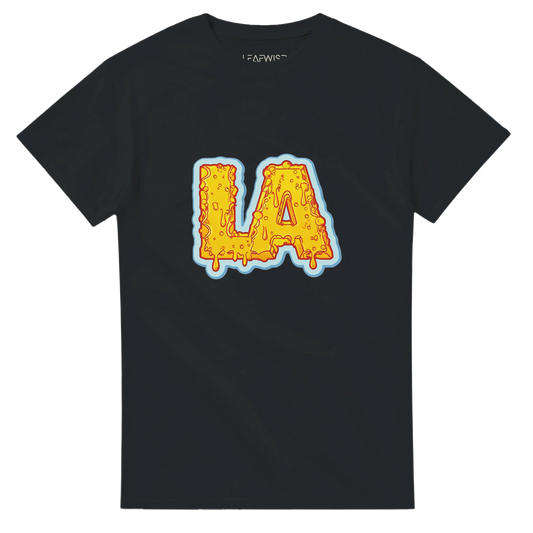 LA CHEESE DRIP T-shirt Leafwisp - lettrage fromage fondant humour, coupe unisexe