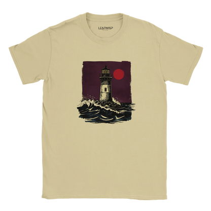 Midnight Beacon T-shirt Leafwisp - illustration océan nuit, coupe unisexe