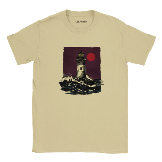 Midnight Beacon T-shirt Leafwisp - illustration océan nuit, coupe unisexe