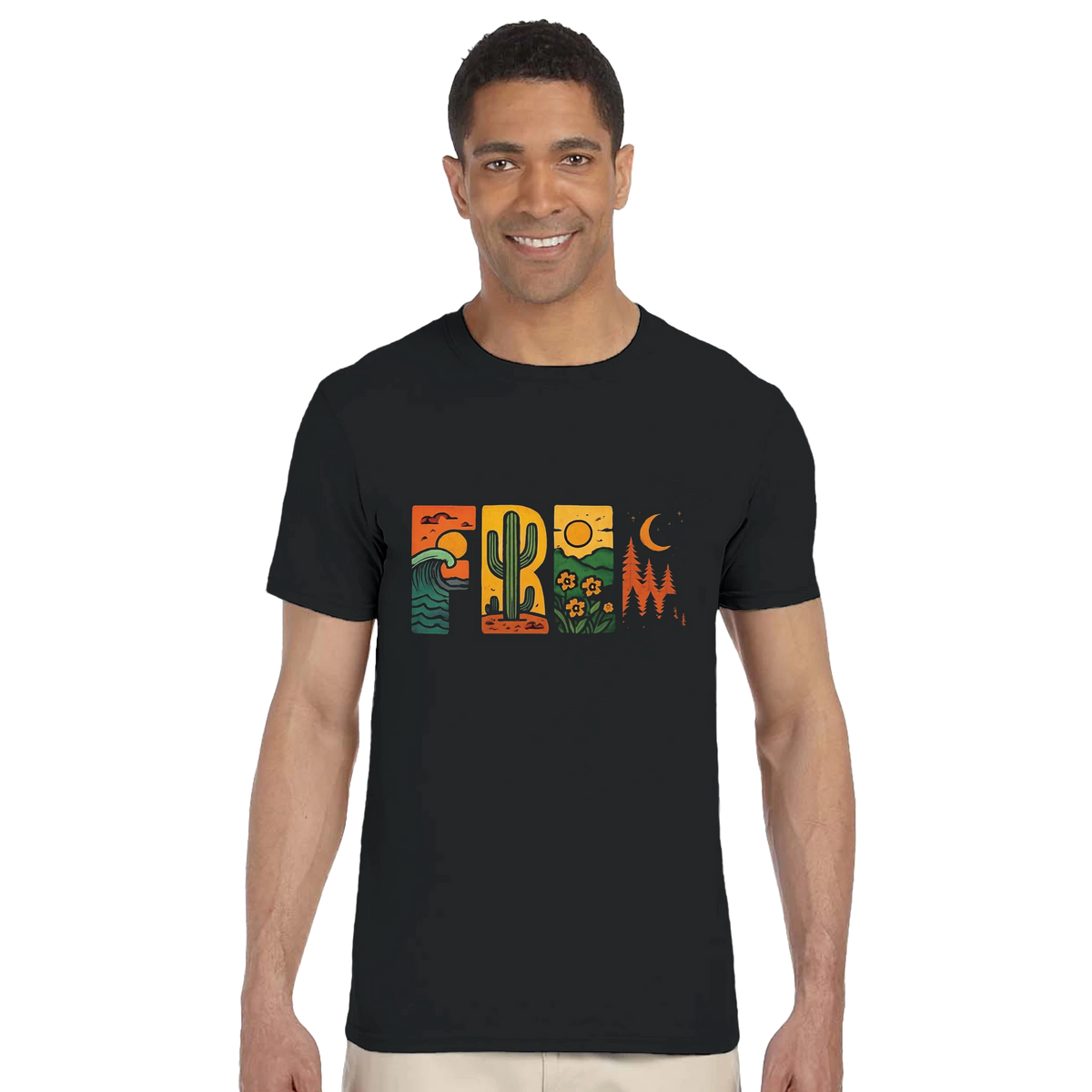 T-shirt FREE Elements Leafwisp - typographie nature elements liberte, vue 3