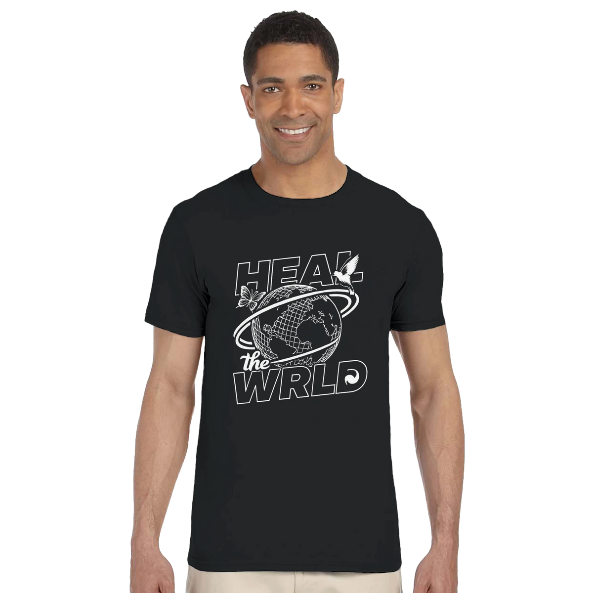 T-shirt Heal the World Leafwisp - message paix positivite monde, vue 2