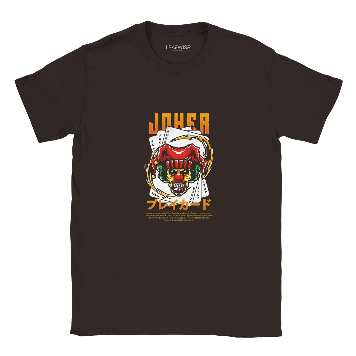 T-shirt JOKER Leafwisp - illustration Joker pop culture cinema, vue 1