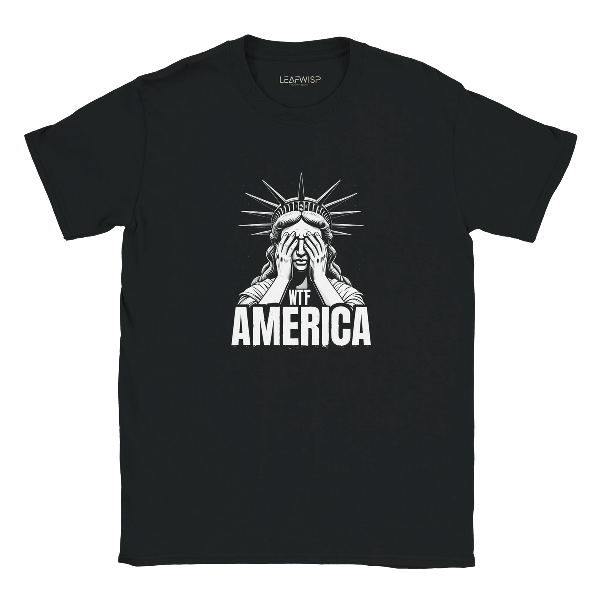 T-shirt Liberty Facepalm Leafwisp - icone Statue de la Liberte detournee humour, vue 1