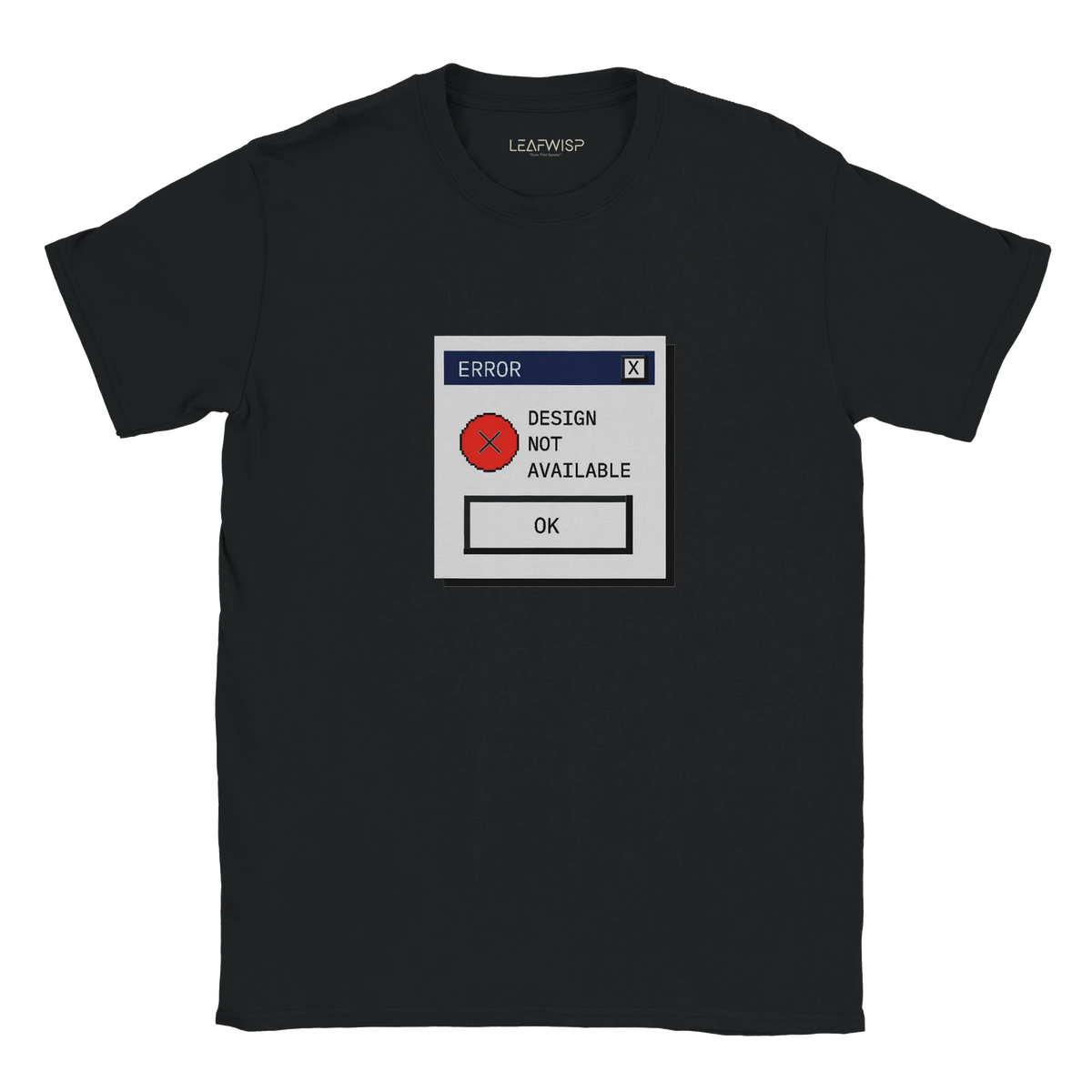 T-shirt System Error Leafwisp - design streetwear digital glitch erreur systeme, vue 1
