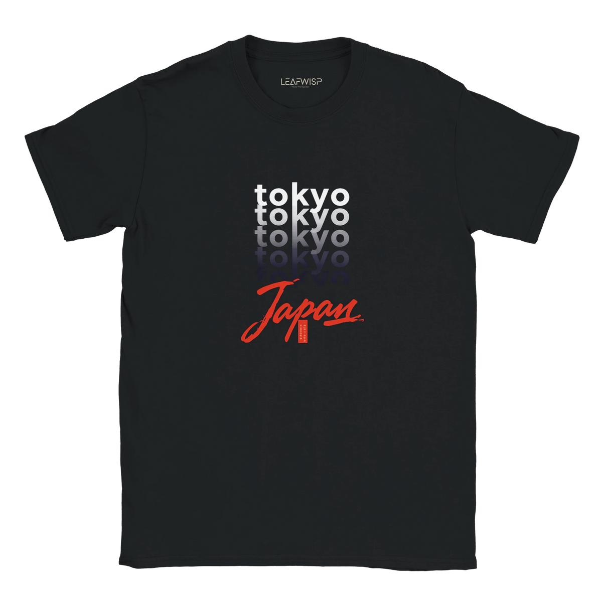 T-shirt Tokyo NEON DISTRICT Leafwisp - design urbain neon Tokyo nocturne, vue 1